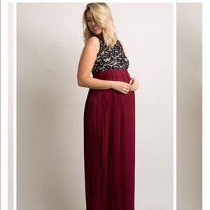 Pinkblush Dresses - Pinkblush Burgundy Pleated Chiffon Maxi Dress Pinkblush Dresses - Pinkblush Burgundy Pleated Chiffon Maxi Dress